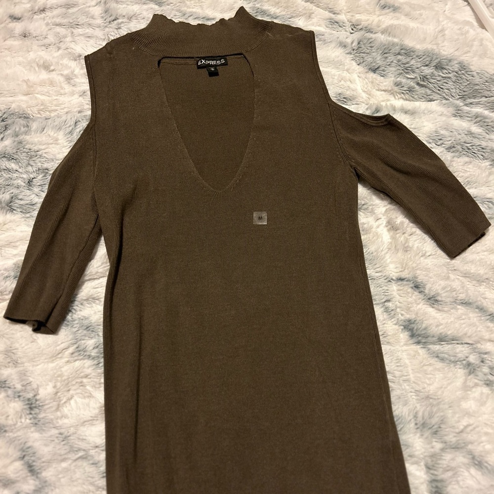Express Cold shoulder turtleneck sweater